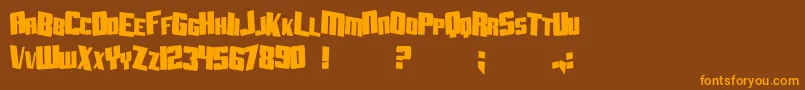SfAftershockDebrisCondsolid Font – Orange Fonts on Brown Background