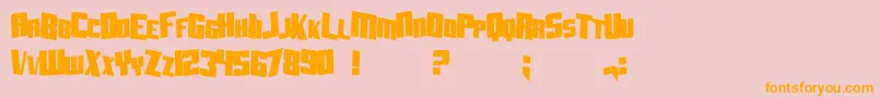 SfAftershockDebrisCondsolid Font – Orange Fonts on Pink Background