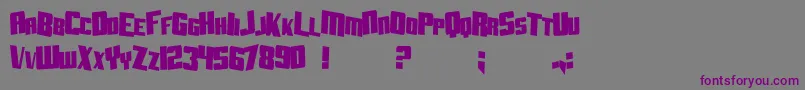 Czcionka SfAftershockDebrisCondsolid – fioletowe czcionki na szarym tle