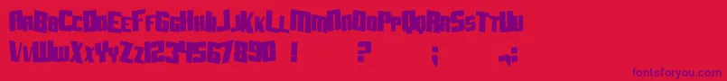 SfAftershockDebrisCondsolid Font – Purple Fonts on Red Background