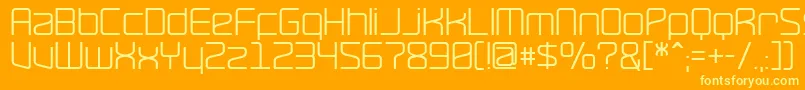 RavepartyPoster-Schriftart – Gelbe Schriften auf orangefarbenem Hintergrund