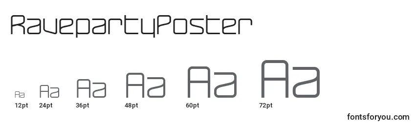 Размеры шрифта RavepartyPoster