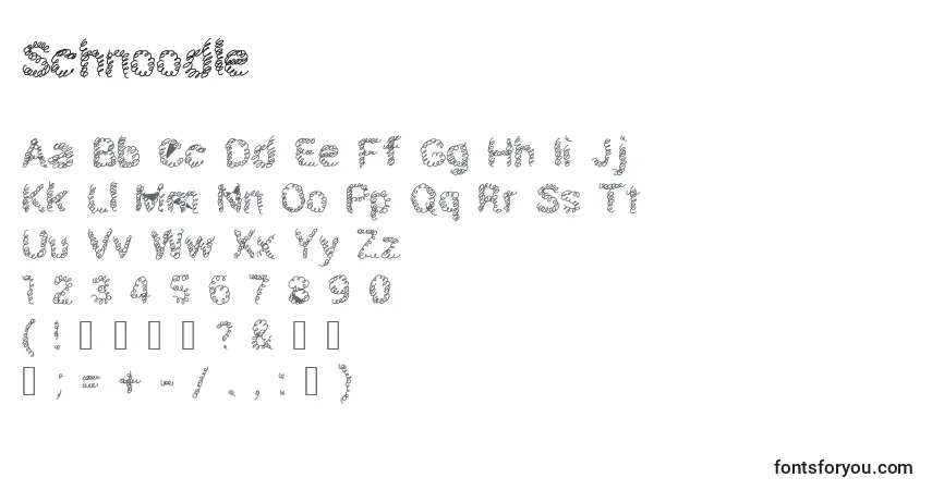 Schriftart Schnoodle – Alphabet, Zahlen, spezielle Symbole