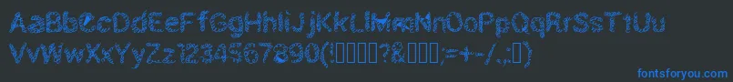Schnoodle Font – Blue Fonts on Black Background