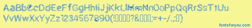Schnoodle Font – Blue Fonts on Yellow Background