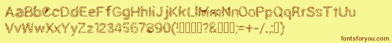 Schnoodle Font – Brown Fonts on Yellow Background