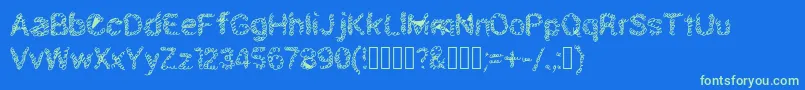 Schnoodle Font – Green Fonts on Blue Background