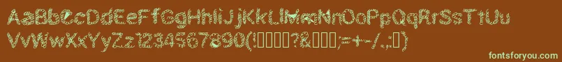 Schnoodle Font – Green Fonts on Brown Background