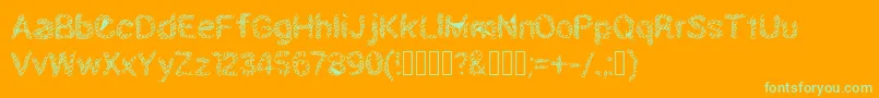 Schnoodle Font – Green Fonts on Orange Background