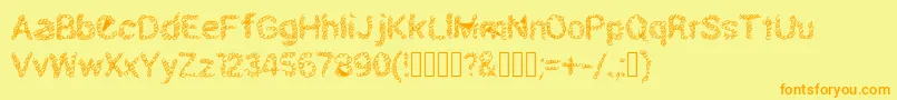 Schnoodle Font – Orange Fonts on Yellow Background