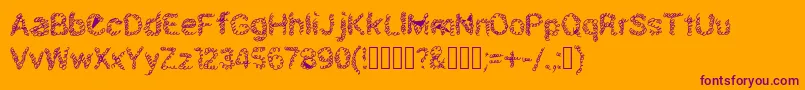 Schnoodle Font – Purple Fonts on Orange Background