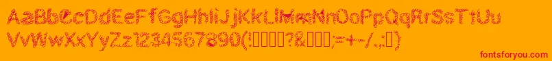 Schnoodle Font – Red Fonts on Orange Background