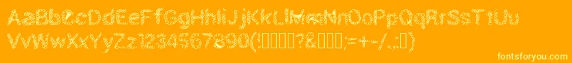 Schnoodle Font – Yellow Fonts on Orange Background