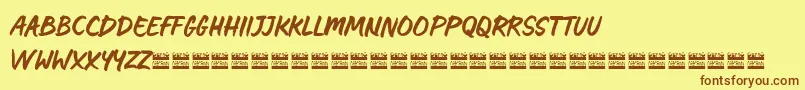TheRealMagazineDemo Font – Brown Fonts on Yellow Background