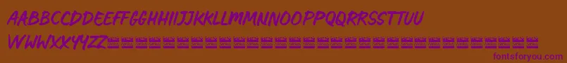 TheRealMagazineDemo Font – Purple Fonts on Brown Background