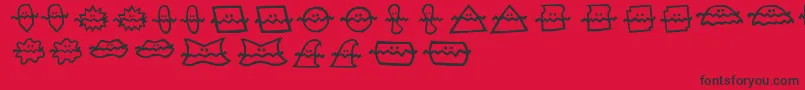 Doilie Font – Black Fonts on Red Background