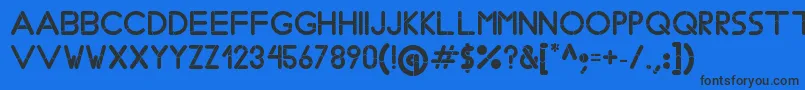 フォントBobzType – 黒い文字の青い背景