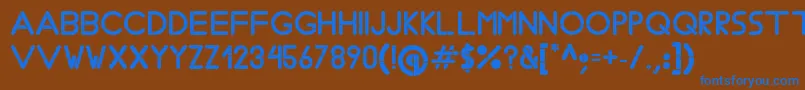 フォントBobzType – 茶色の背景に青い文字