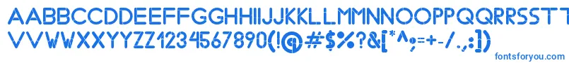 フォントBobzType – 白い背景に青い文字