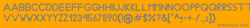 BobzType-fontti – harmaat kirjasimet oranssilla taustalla