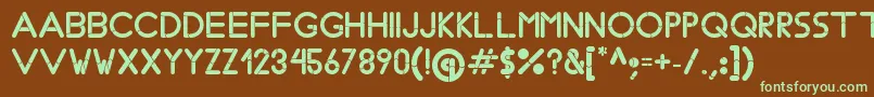 BobzType-fontti – vihreät fontit ruskealla taustalla