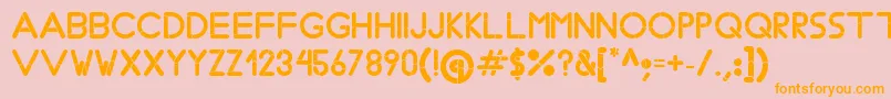 フォントBobzType – オレンジの文字がピンクの背景にあります。
