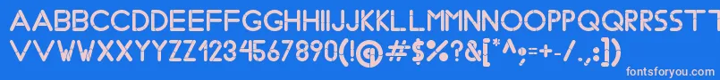 フォントBobzType – ピンクの文字、青い背景