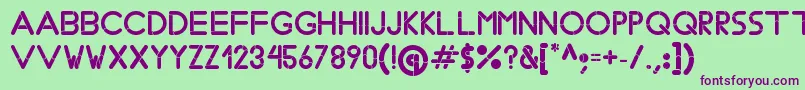 フォントBobzType – 緑の背景に紫のフォント
