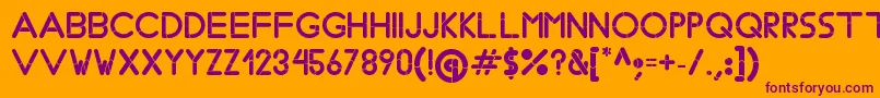 BobzType-fontti – violetit fontit oranssilla taustalla
