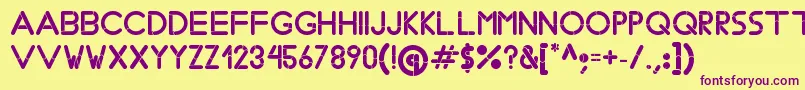 Шрифт BobzType – фиолетовые шрифты на жёлтом фоне