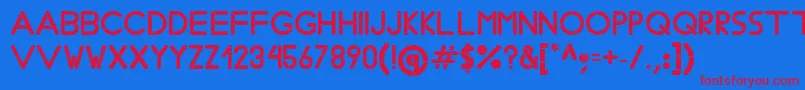 フォントBobzType – 赤い文字の青い背景