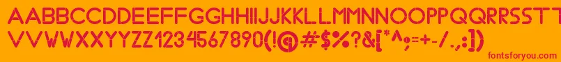 フォントBobzType – オレンジの背景に赤い文字