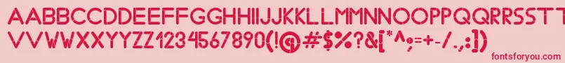 フォントBobzType – ピンクの背景に赤い文字