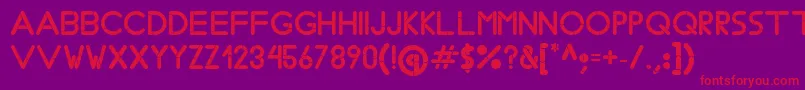 BobzType-fontti – punaiset fontit violetilla taustalla