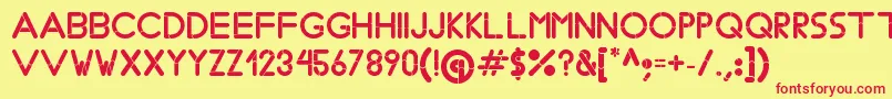 BobzType-fontti – punaiset fontit keltaisella taustalla