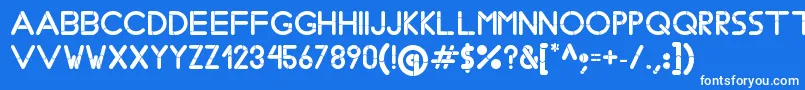 Шрифт BobzType – белые шрифты на синем фоне