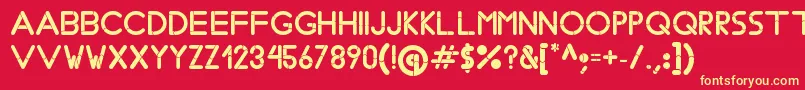 BobzType-Schriftart – Gelbe Schriften auf rotem Hintergrund
