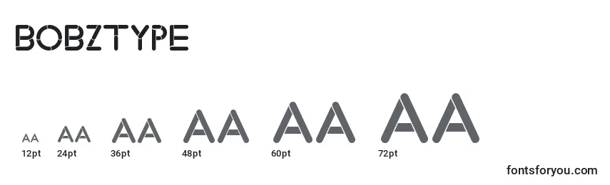 Размеры шрифта BobzType