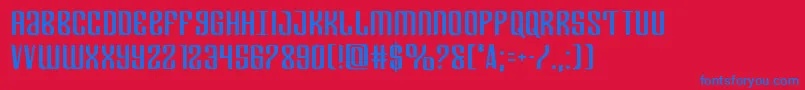 Departmenth Font – Blue Fonts on Red Background