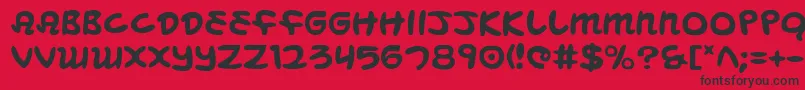 Mbeans Font – Black Fonts on Red Background