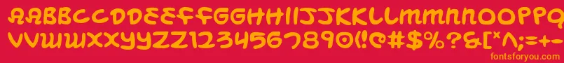 フォントMbeans – 赤い背景にオレンジの文字