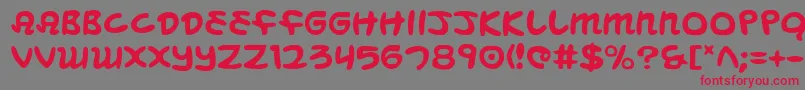 フォントMbeans – 赤い文字の灰色の背景
