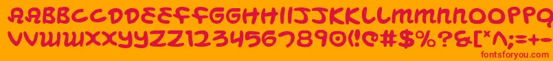 Mbeans Font – Red Fonts on Orange Background