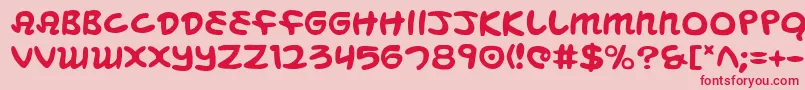 フォントMbeans – ピンクの背景に赤い文字