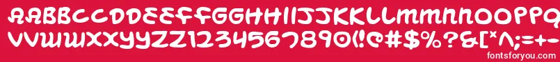 Mbeans Font – White Fonts on Red Background