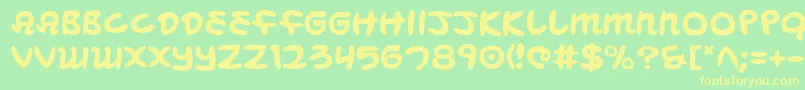 Mbeans Font – Yellow Fonts on Green Background