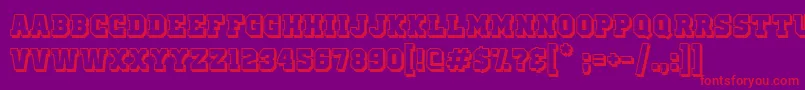 OldSchoolUnitedShadow Font – Red Fonts on Purple Background