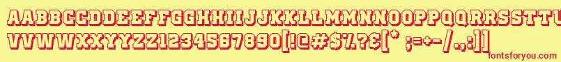 OldSchoolUnitedShadow Font – Red Fonts on Yellow Background