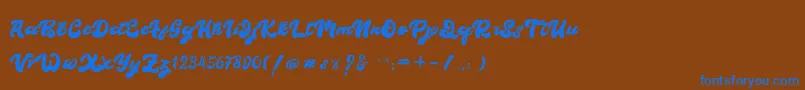 Boldie Font – Blue Fonts on Brown Background