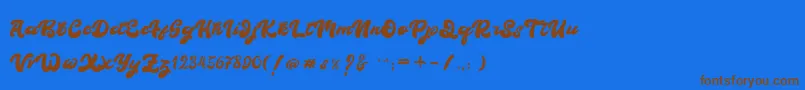 Boldie Font – Brown Fonts on Blue Background